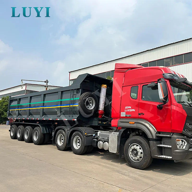 Popolnoma nov 4-osni 100-tonski U-hidravlični hidravlični polpriklopnik z zadnjim razkladanjem,